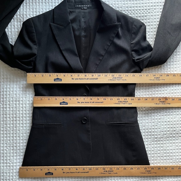 Theory Nichelle Dark Gray Wool 2-Button Blazer Jacket - Picture 4 of 9